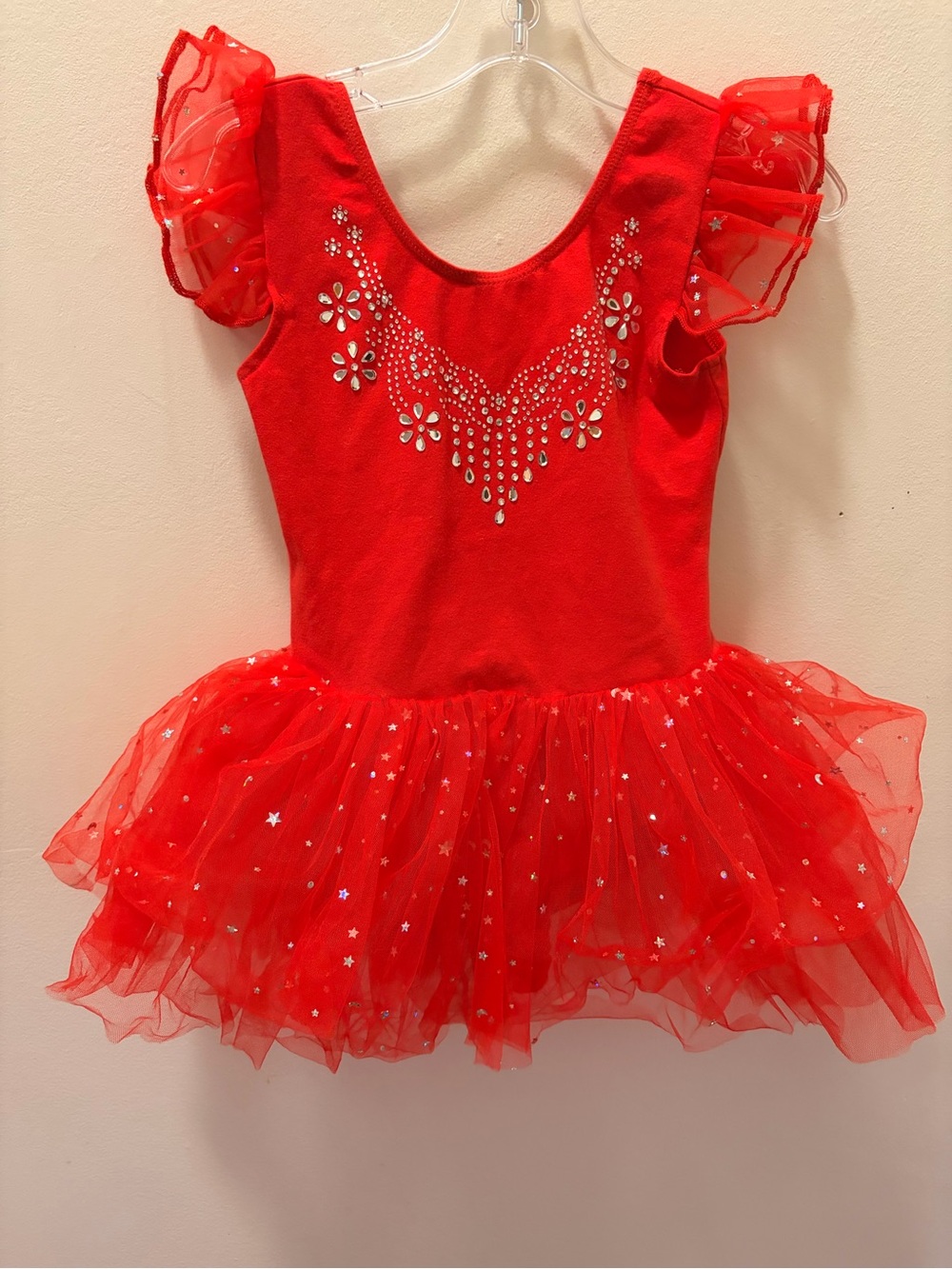 Girls Red Sparkle Tutu Costume Dress